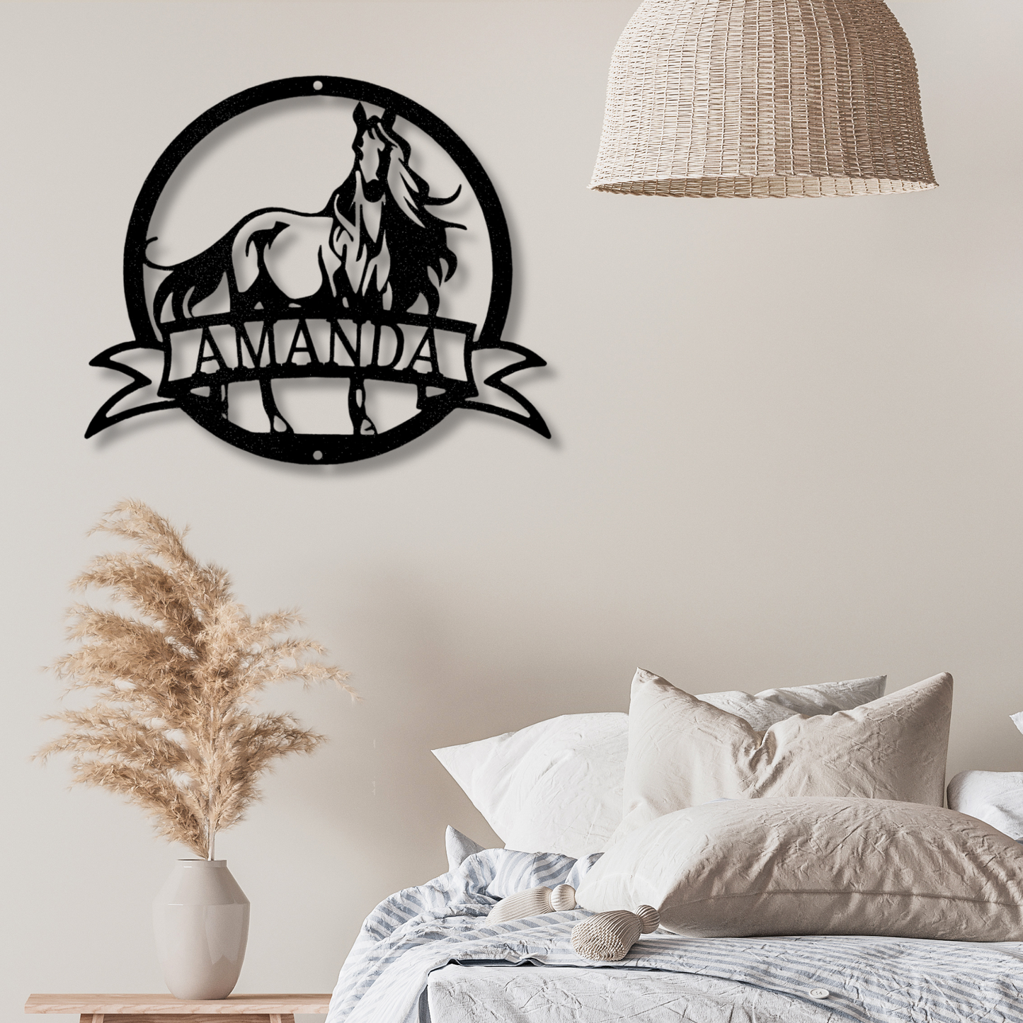 Custom Majestic Horse Steel Sign, Personalized Majestic Horse Metal Sign, Birthday Gift For Horse Lover, Living Room Decor, Indoor Wall Hanging.