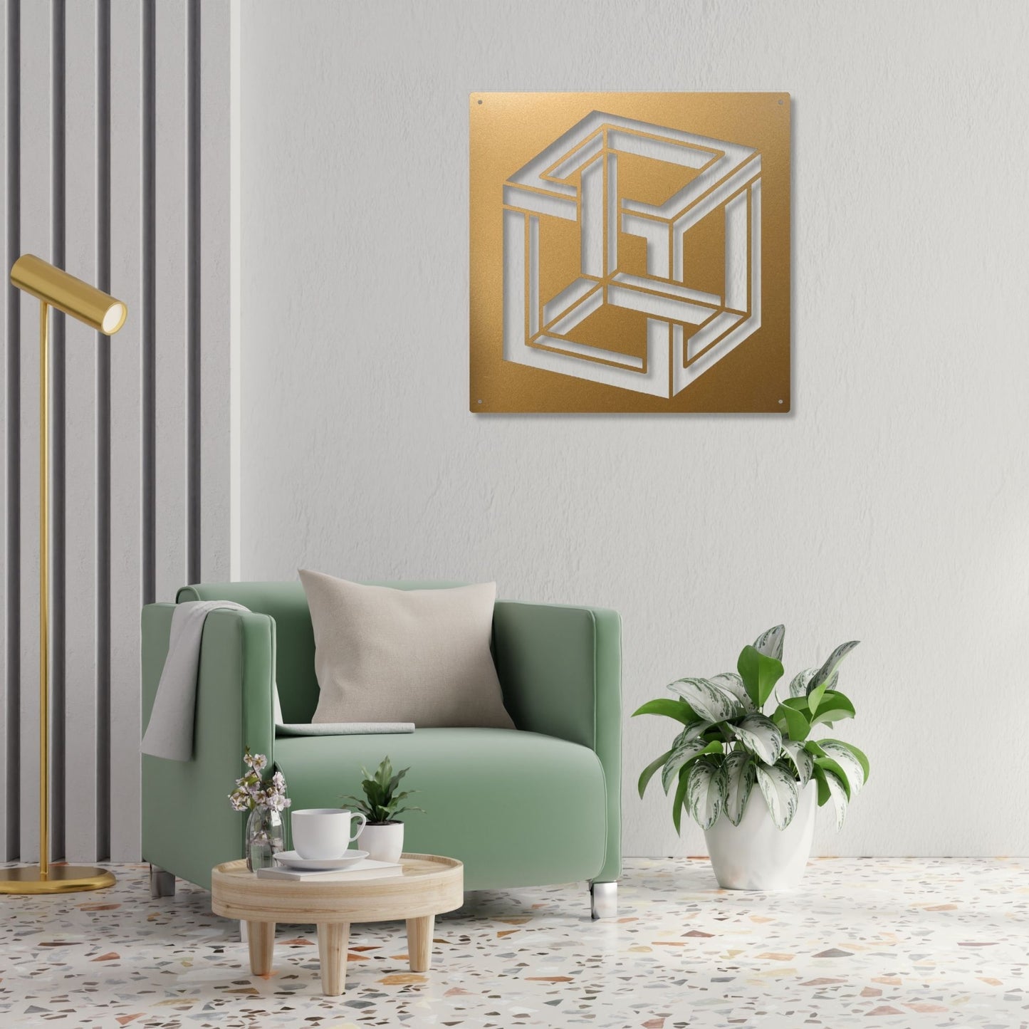 Geometric Metal Wall Sign, Geometric Wall Art, Modern Metal Wall Decor, Abstract Metal Sign, Contemporary Home Decor Gift