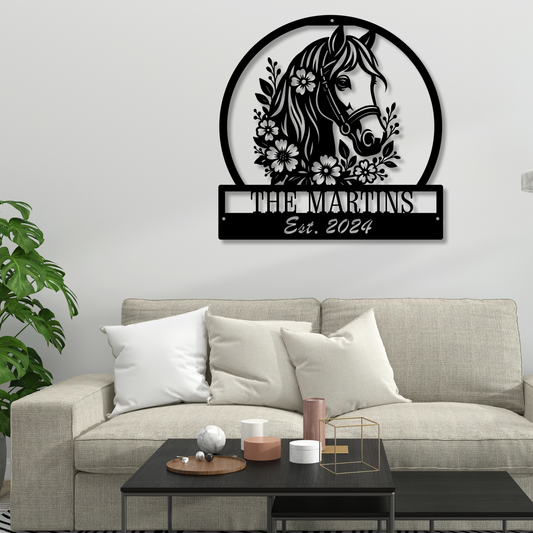 Personalized Metal Horse Farm Sign, Outdoor Name Sign, Welcome Farm Animals Sign, Farmhouse Decor Gift, Ranch and Farm Lovers