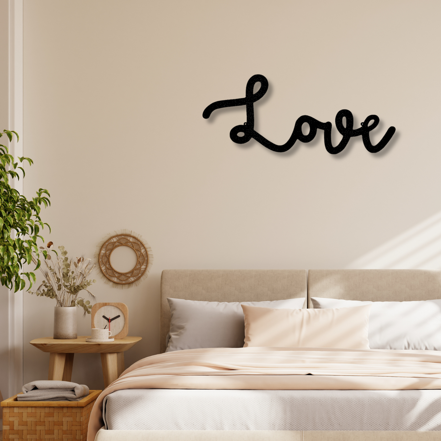 Love Script Metal Sign, Love Word Wall Art, Housewarming Gift, Wedding Gift, Script Wall Decor, Wife Christmas Gift Bedroom Livingroom Decor