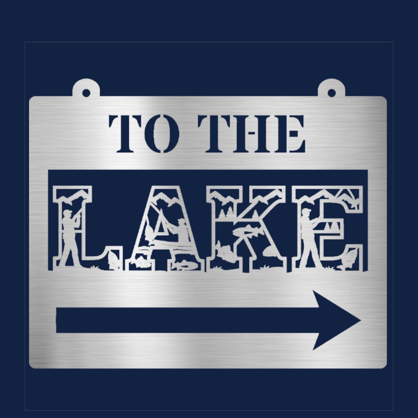 To the lake metal sign, lake house sign, cabin decor, rustic lake sign, lake life wall art, vintage metal sign, cottage decor gift