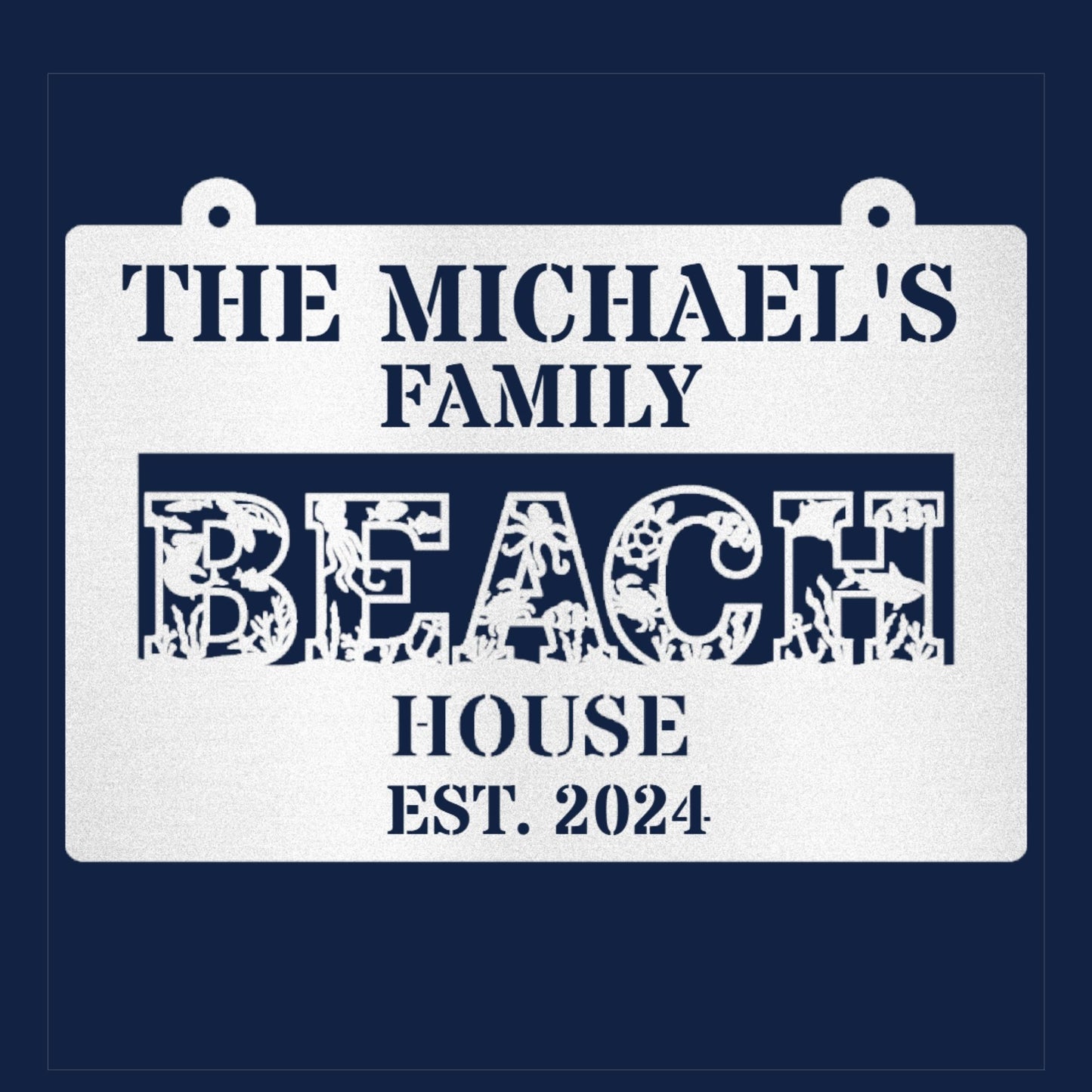 Personalized Beach House Metal Sign, Custom Beach House sign, Beach Themed Gift for Home