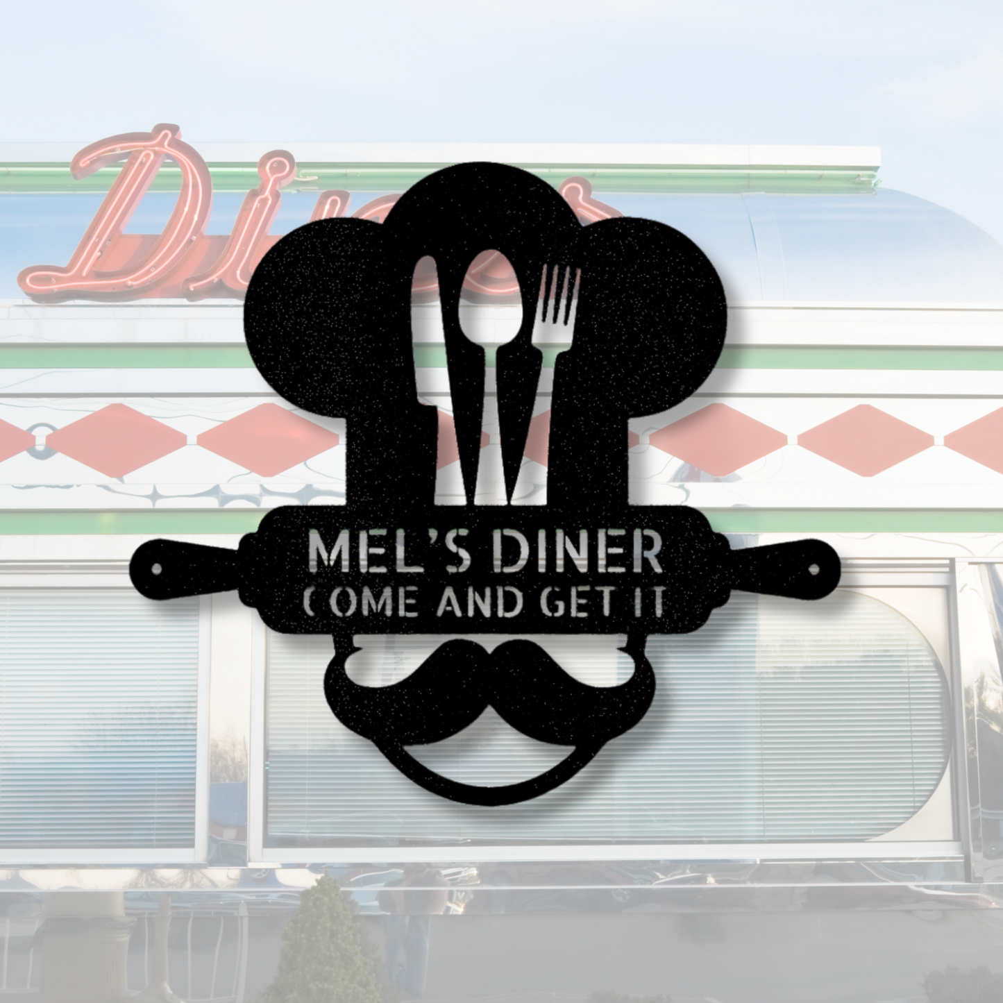 Custom Home Chef Metal Sign, Personalized Kitchen Utensils Housewarming Gift For A Chef, Birthday Gift For Amazing Mom, Happy Holidays Gift