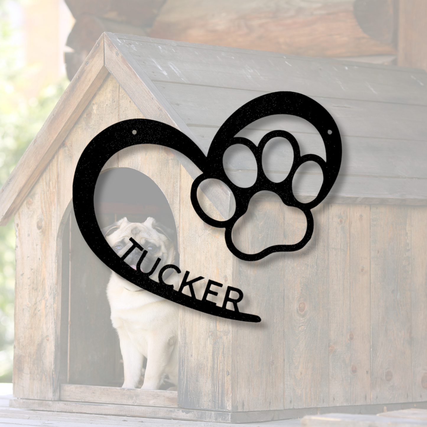 Custom Puppy Love Metal Steel Sign, Personalized Puppy Love Paw Print Sign, Pet Name Art Sign, Dog Lover Gift.