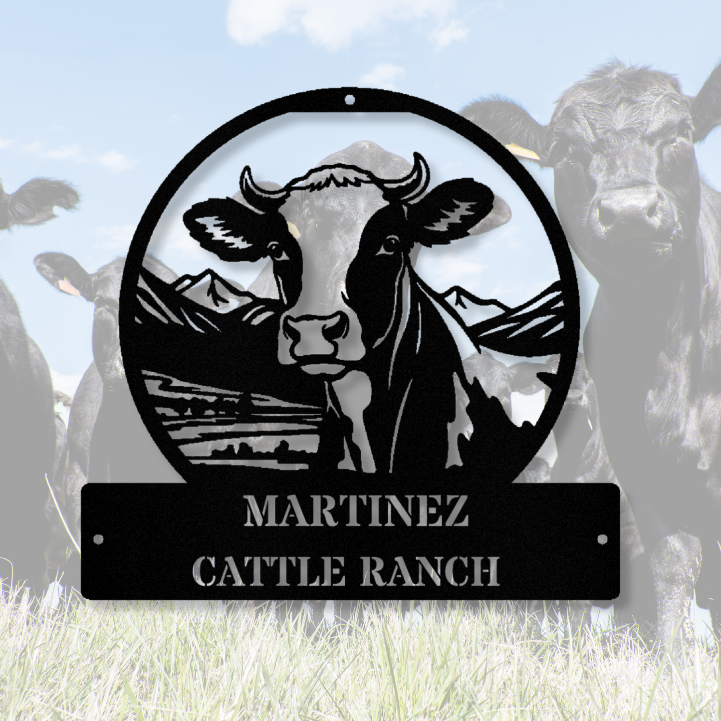 Customized Farmhouse Metal Sign, Mountain Cabin Metal Sign, Cattle Farm Address Sign, Father's Day Gift, Farm Metal Sign