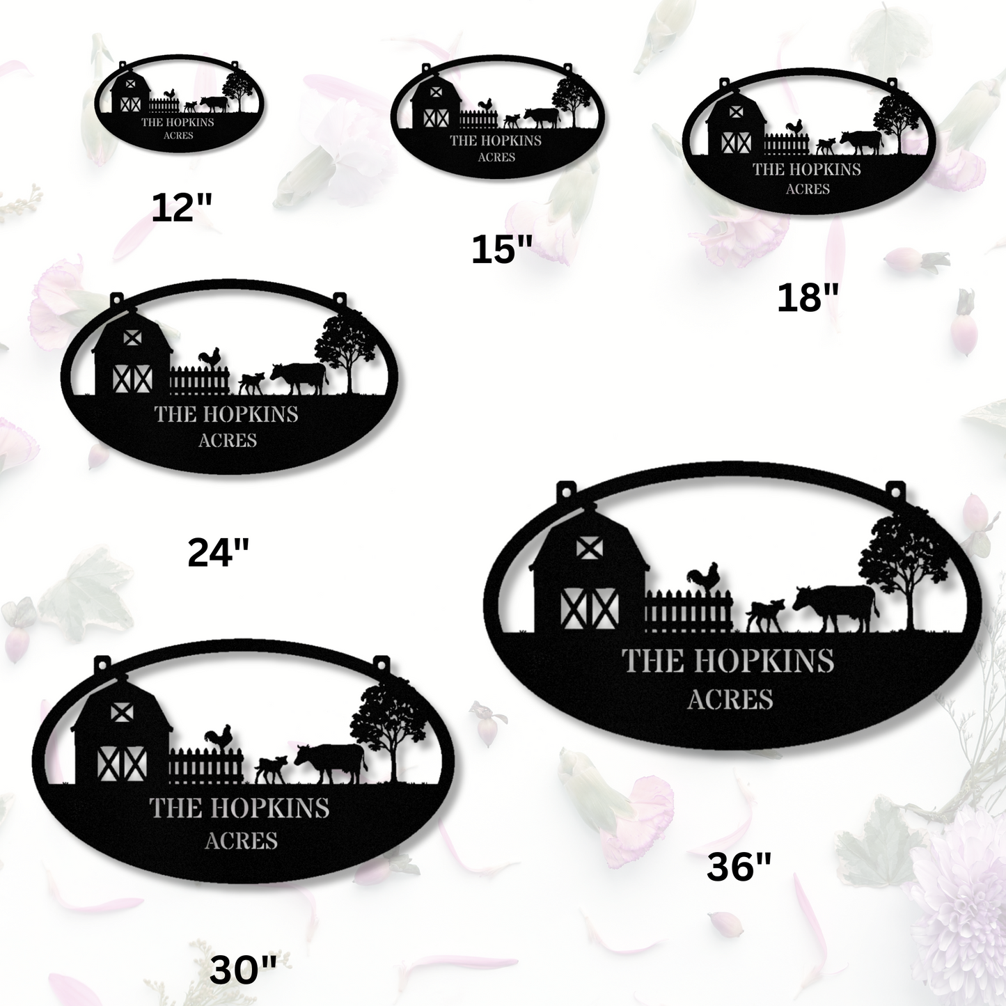 Farmhouse Metal Sign, Metal Farm Address sign, Last Name Hanging Sign, Sign for Post, Barn Steel Sign, Horse Cow Farm Sign, Husband Gift