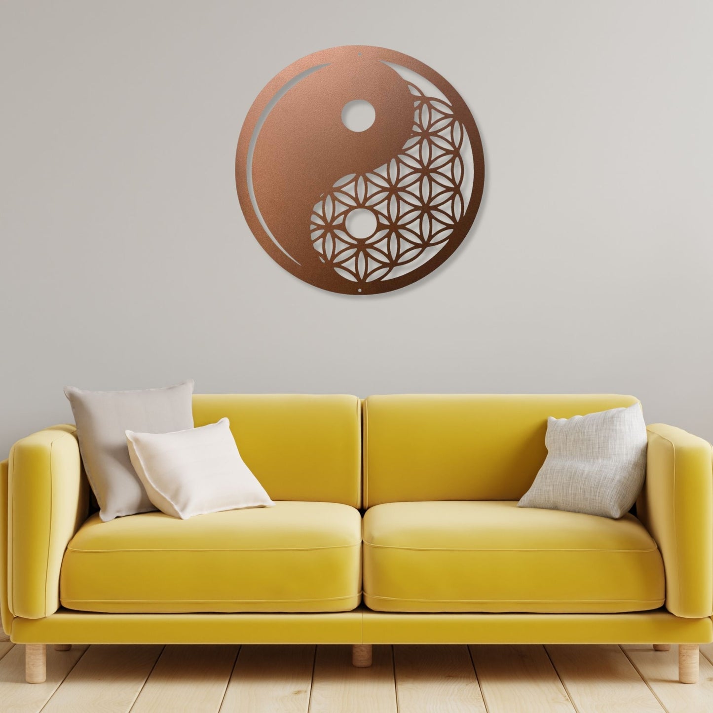 Metal Yin Yang Wall Art, Outdoor Metal Tree Sign, Zen Garden Decor, Patio Wall Hanging, Weatherproof Metal Art, Housewarming Gift Idea
