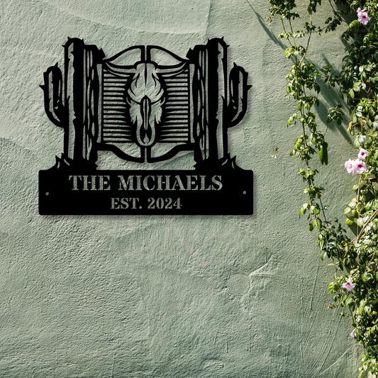 Custom Cactus Metal Sign, Personalized Wall Art, Cactus Name Sign, Metal Cactus Lover Gift, Home Decor for Cactus Lovers
