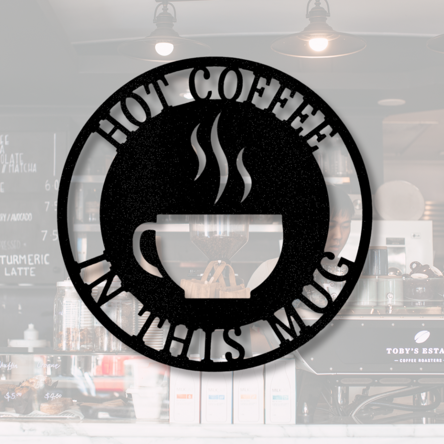 Personalized Coffee Haze Metal Sign, Custom Coffee Haze In A Mug Metal Art, Diner Wall Art Decor, Establishment Hanging, Birthday Gift For A Coffee Connoisseur.