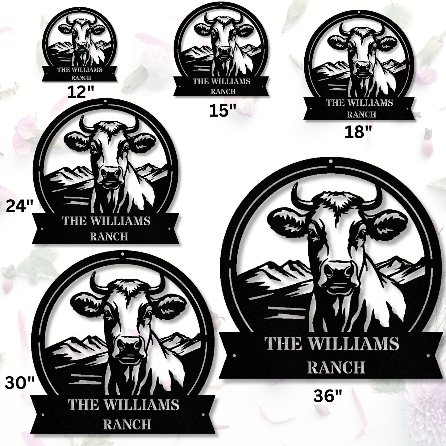 Farm Ranch Metal Sign, Farmhouse Metal Sign, Farm Address Sign, Cow Metal Sign, Cattle Wall Decor, Personalized Entance Sign, Metal Farm Sign