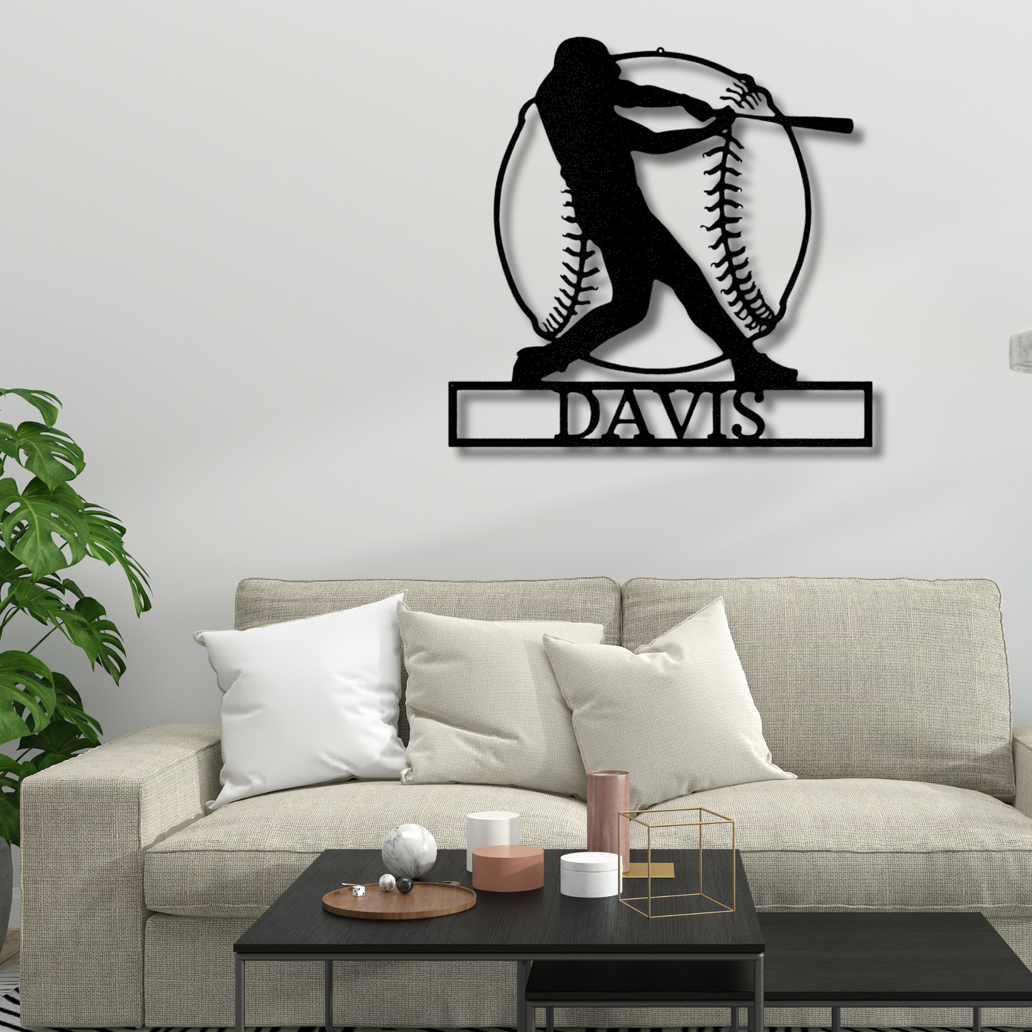 Custom Name Baseball Sign, Home Run Monogram, Baseball Metal Sign, Grandson Gift, Baseball Lover Gift, Personalized Metal Sign