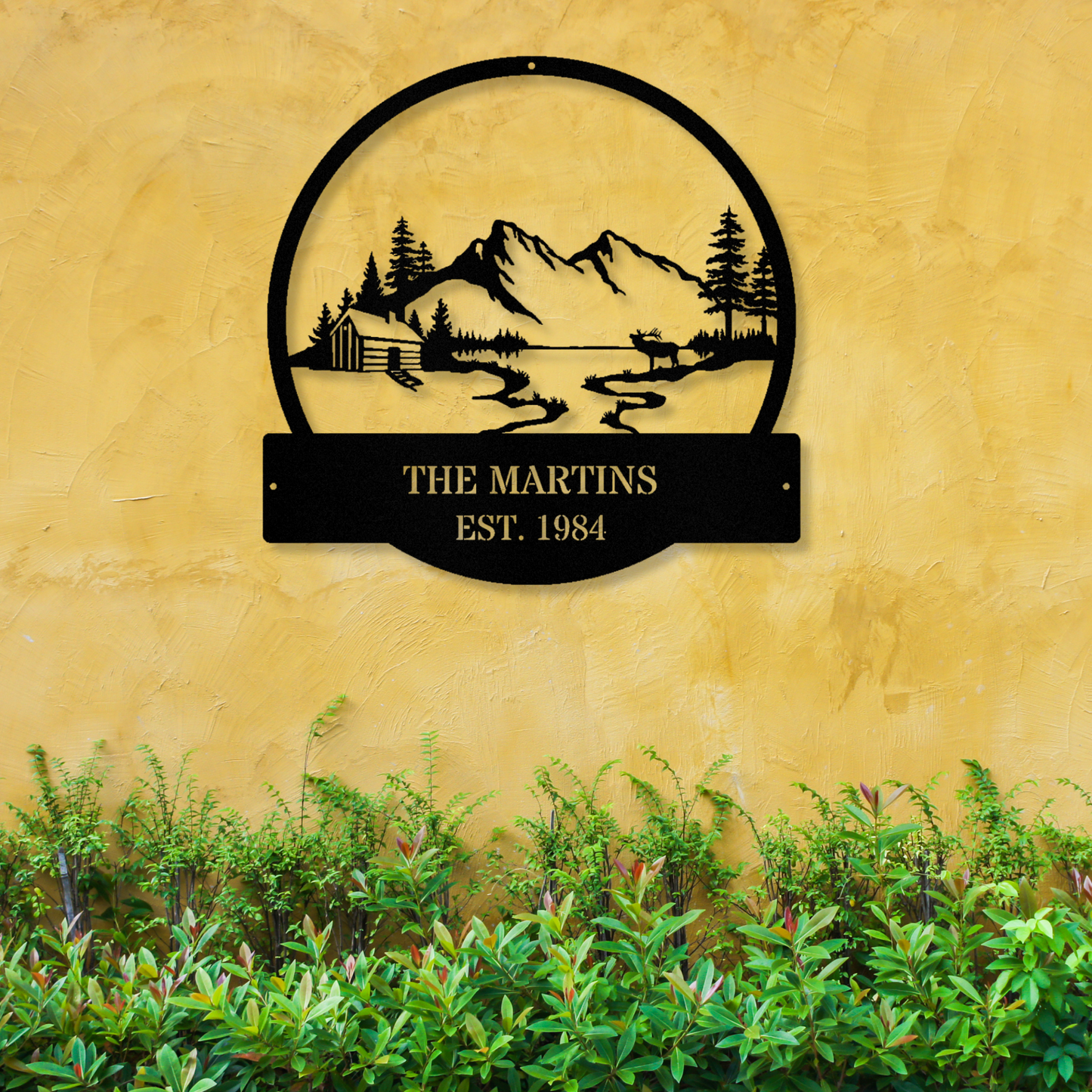 Custom Cabin Metal Art Sign, Farmhouse Gift, Mountain House Sign, Family Name Sign, Lake House Sign, Address Sign, Indoor Outdoor Hanging