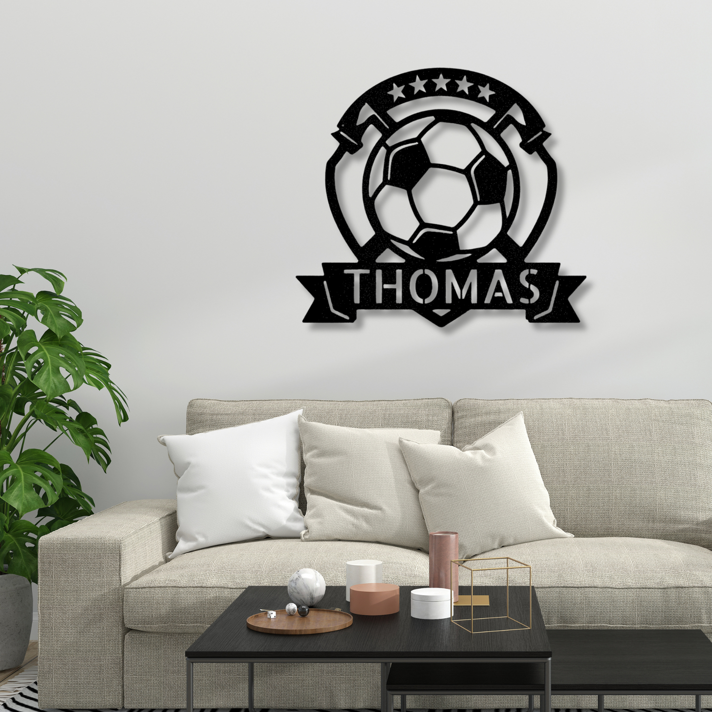 Custom Soccer  Metal Sign, Personalized Name Soccer Monogram Gift For A Soccer Player, Birthday Gift From Loving Mother, Soccer Name Sign.