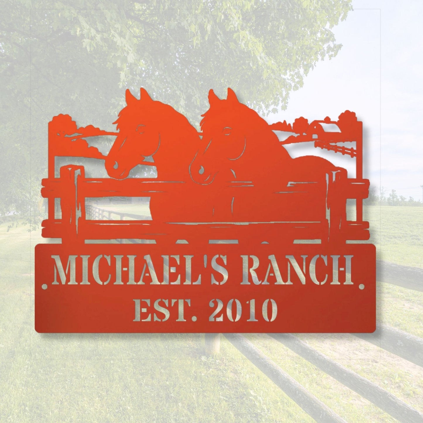 Custom Horse Ranch Metal Sign, Personalized Farm Sign, Equestrian Decor, Rustic Stable Sign, Horse Barn Decor, Western Home Gift