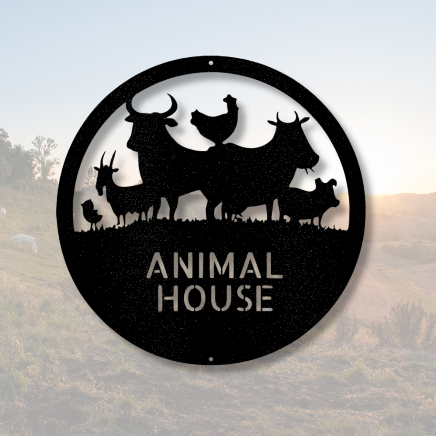 Custom Animal House Metal Sign, Personalized Domestic Animals Metal Art Sign, Housewarming Gift For A Farmer, Son To Mother Gift, Outdoor Signs, Home Wall Hangings.