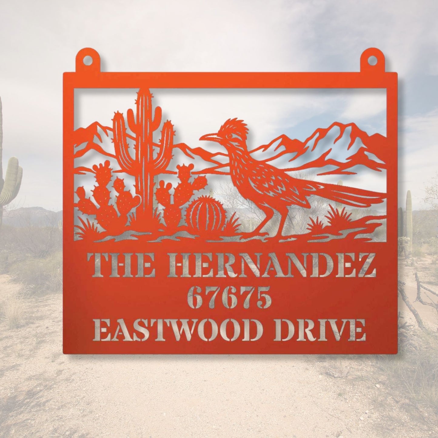 Custom Address Number Plate, Personalized Roadrunner Metal Sign, Desert Home Decor, Southwest Porch Sign, Yard Name Sign, New Mexico Gift