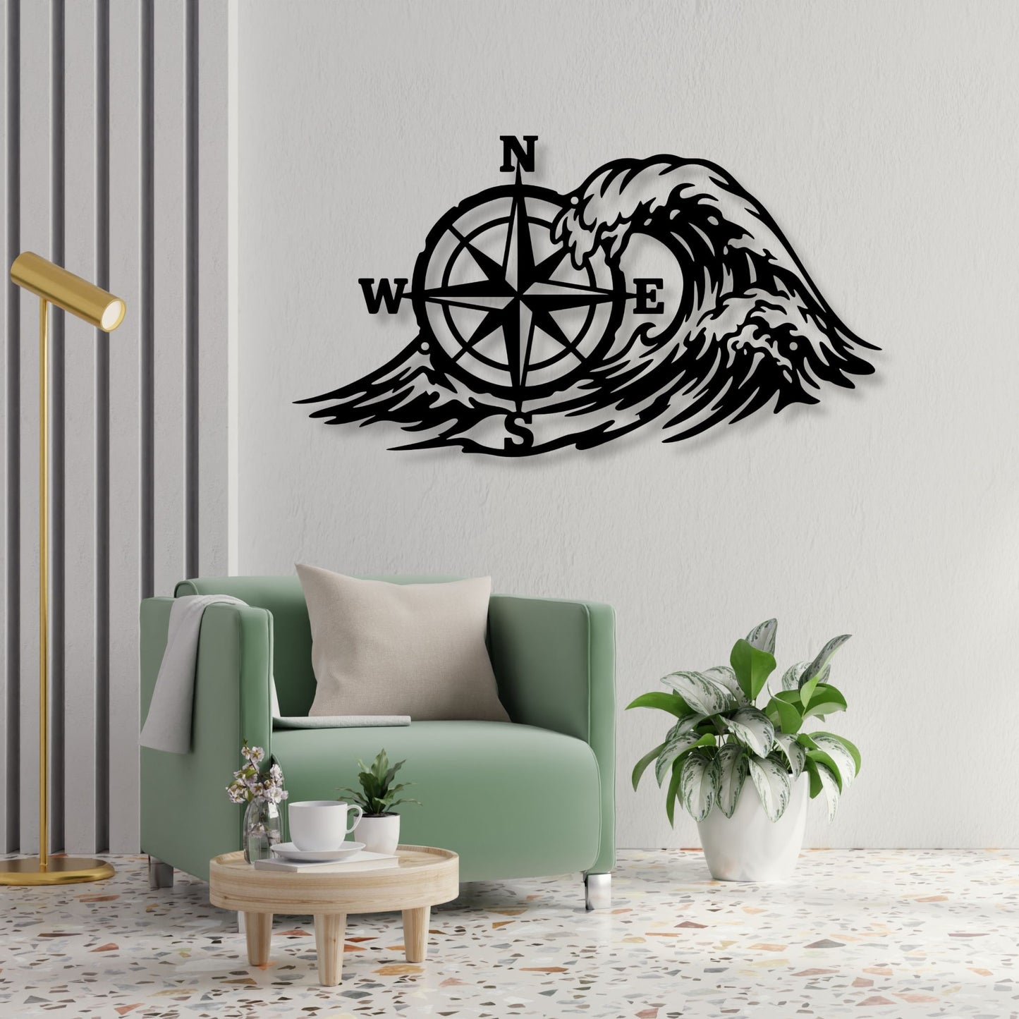 Nautical Compass Metal Sign, Compass Wall Art, Nautical Wall Decor, Marine Metal Sign, Coastal Home Decor, Sailing Gift, Beach House Art