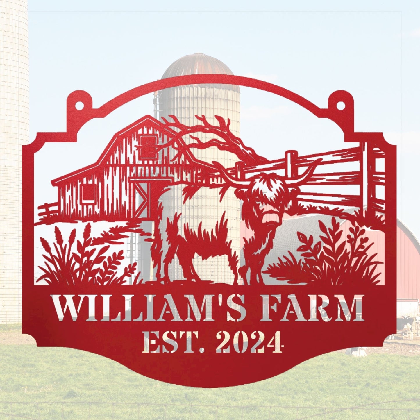 Personalized Metal Farm Sign With Name, Custom Farm Sign, Farmhouse Decor, Ranch Sign, Rustic Metal Sign, Farm Gift, Barn Name Sign