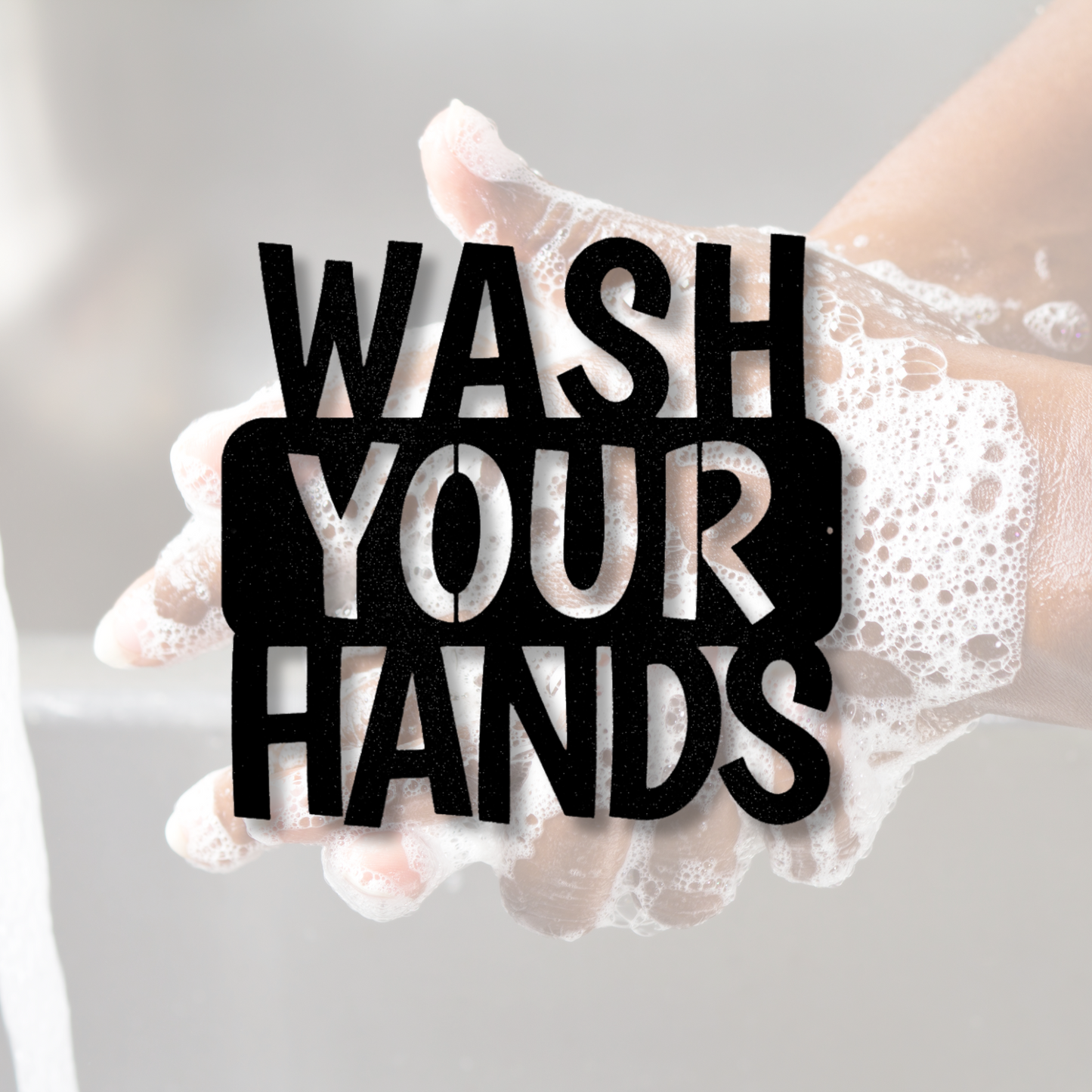 Wash Your Hands Quote  Metal Steel Sign, Wash Your Hands Quote Bathroom Sign, Kids Bathroom Sign.