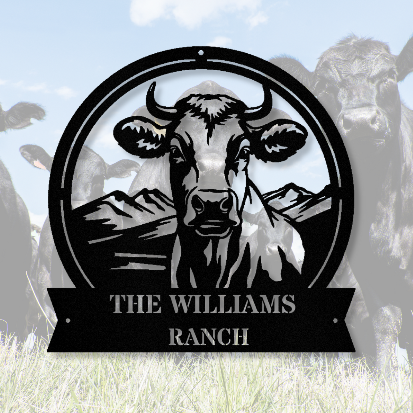 Farm Ranch Metal Sign, Farmhouse Metal Sign, Farm Address Sign, Cow Metal Sign, Cattle Wall Decor, Personalized Entance Sign, Metal Farm Sign