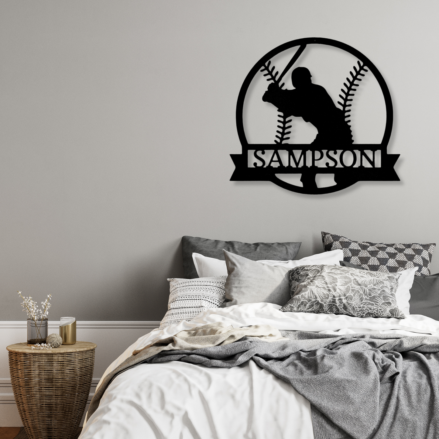 Custom On Deck Baseball Wall Sign, KidsRoom Wall Decor, Personalized Baseball Wall Metal Sign, Birthday Gift For Baseball Lover