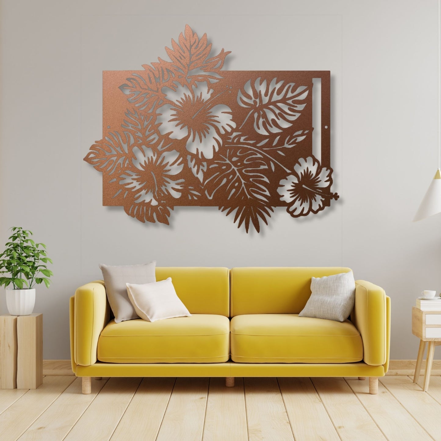 Floral Metal Wall Decor, Metal Flower Wall Art, Botanical Wall Sculpture, Rustic Farmhouse Home Decor, Living Room Bedroom Decoration
