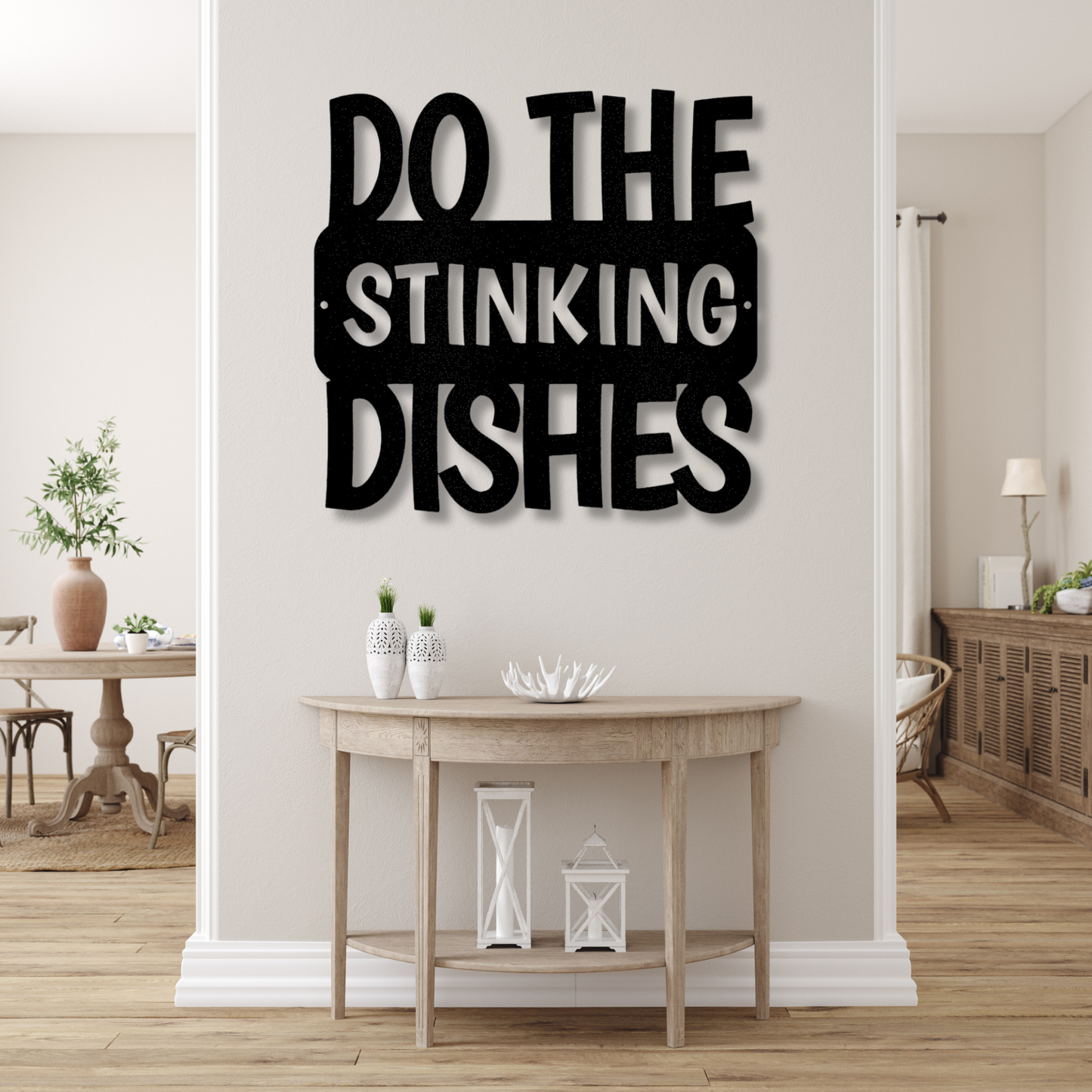 Do the Dishes Quote Metal Steel Sign, Do The Dishes Quote Kitchen Wall Sign, Kitchen Rules Wall Art Sign, Dining Room Wall Decor.