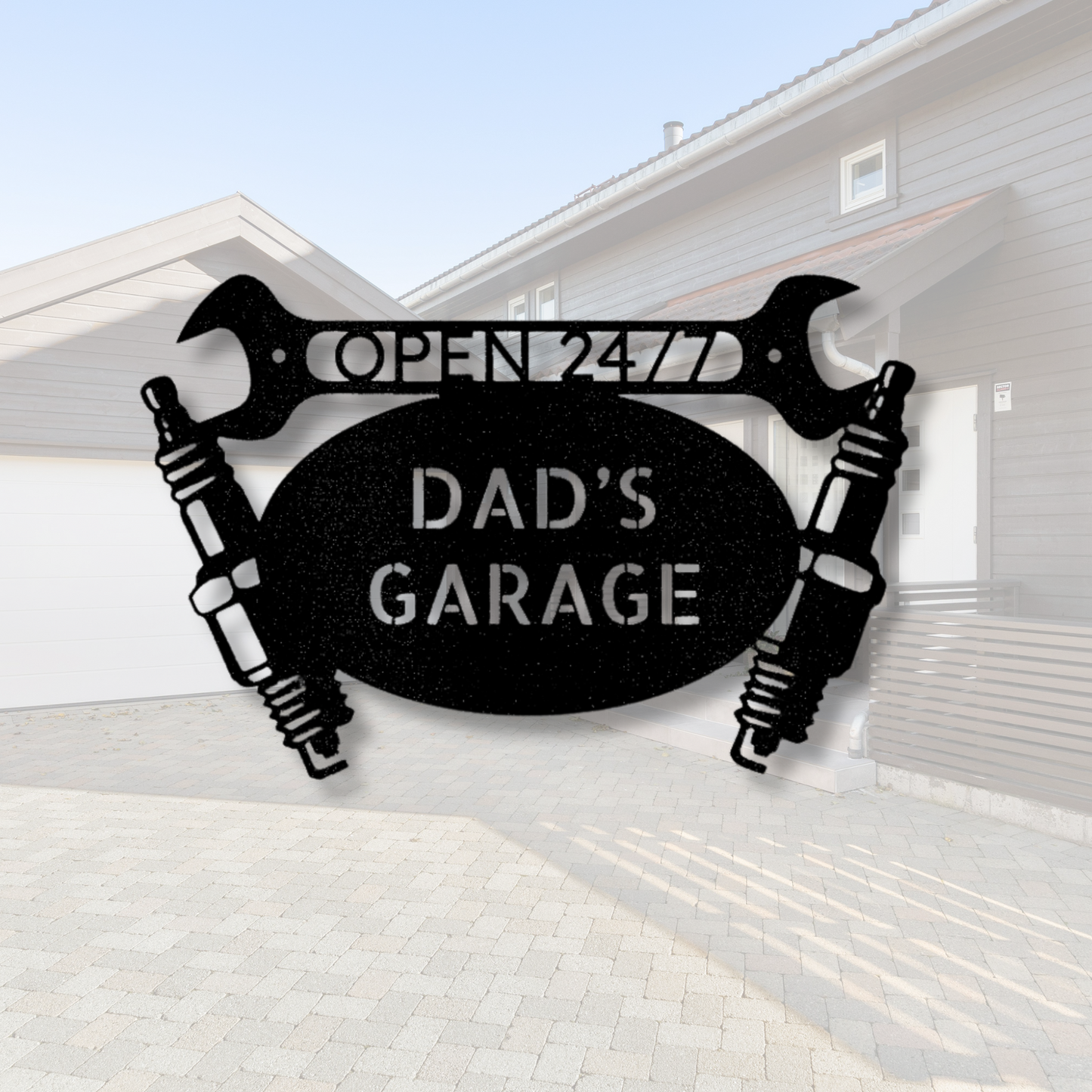 Personalized Car Garage Metal Sign, Spark Plugs Decor,Mechanic Shop Sign, Established Sign, Automotive Lover Gift, Custom Car Lover Gifts