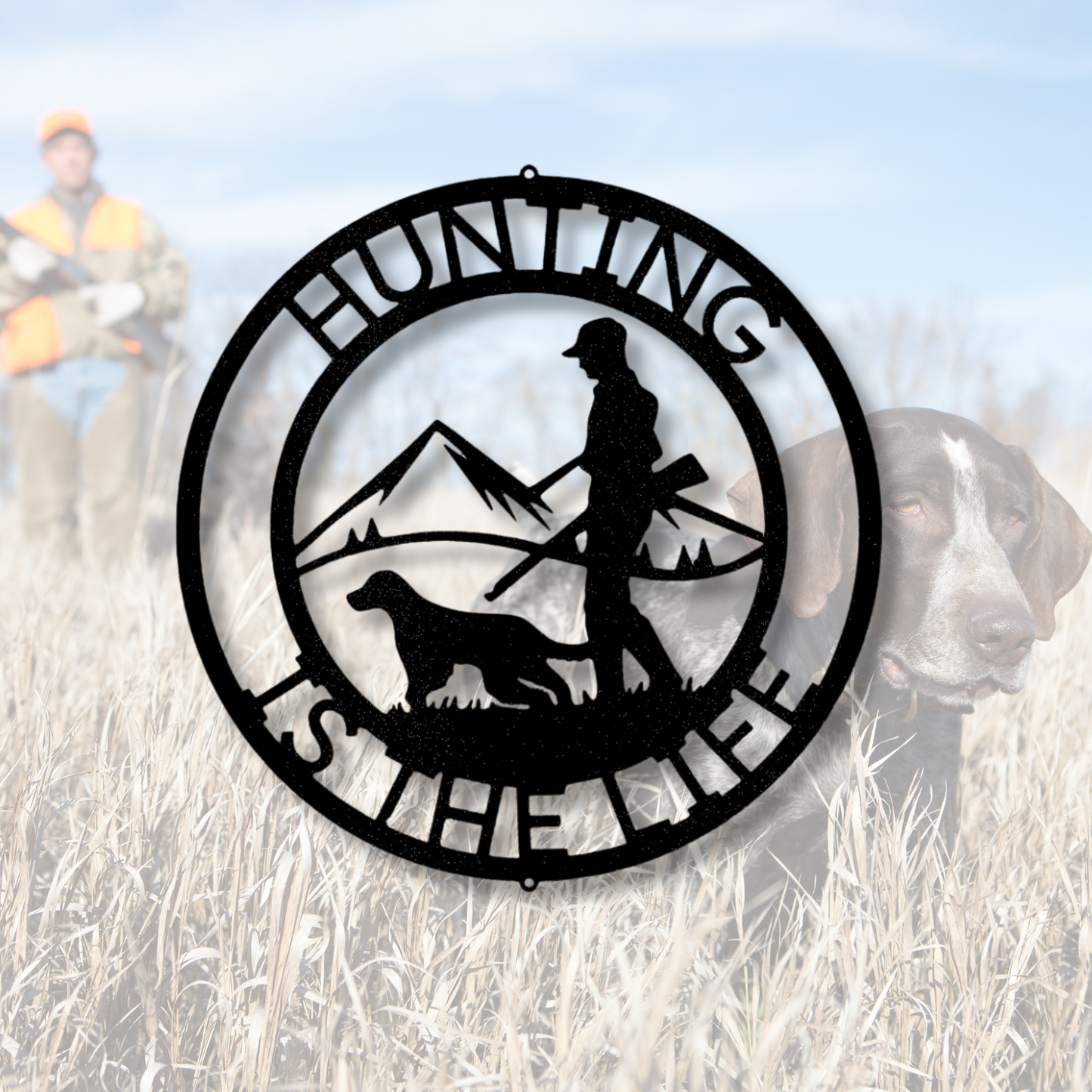 Custom Bird Dog Metal Sign, Personalized Name Wall Hanging Metal Art, Birthday Gift For Hunter Dad, Son To Father Gift, Cabin Wall Art.