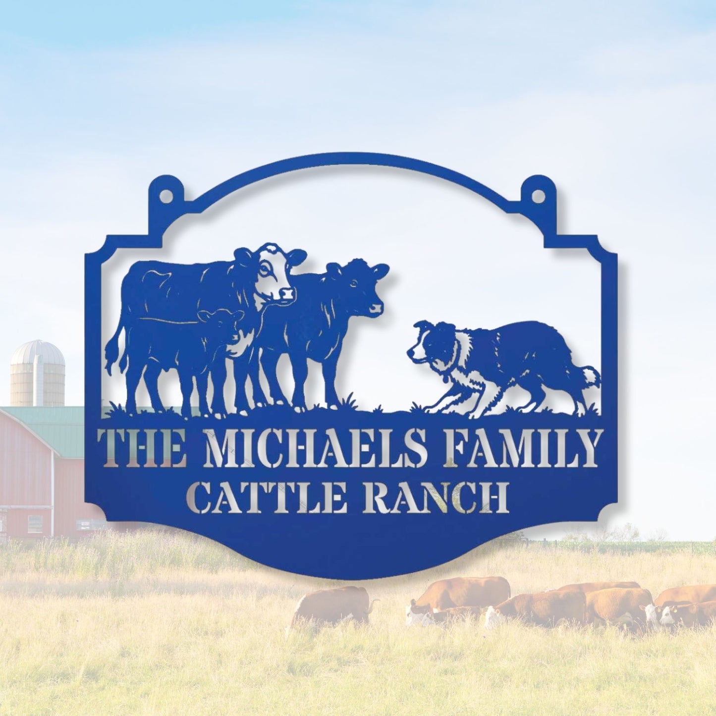 Custom Cattle Ranch Metal Sign | Personalized Farm Name Sign | Metal Ranch Gate Decor, Livestock Barn Sign, Housewarming Gift, Outdoor