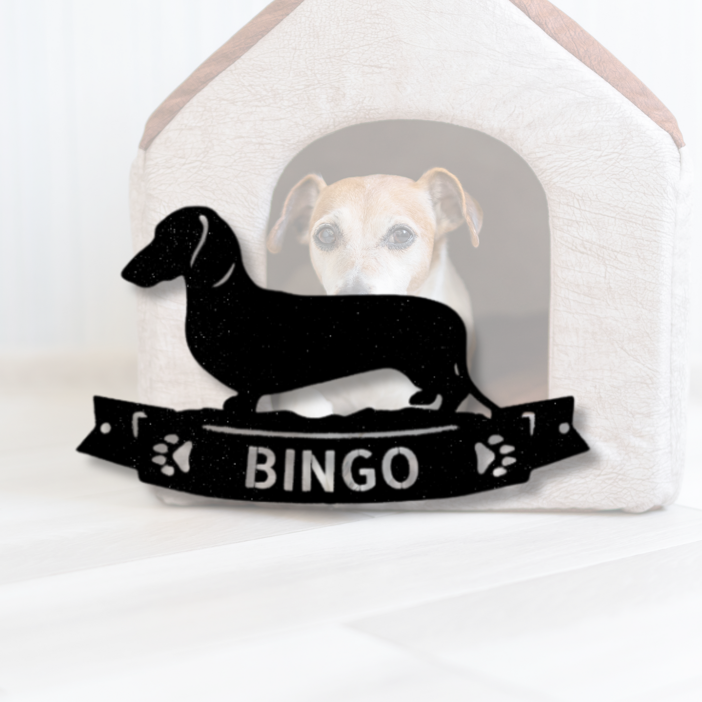 Custom Dachshund Banner Metal Sign, Personalized Dachshund Banner Monogram, Dog Memorial Decor,  Pet Lover Gift, Indoor Outdoor Hanging.