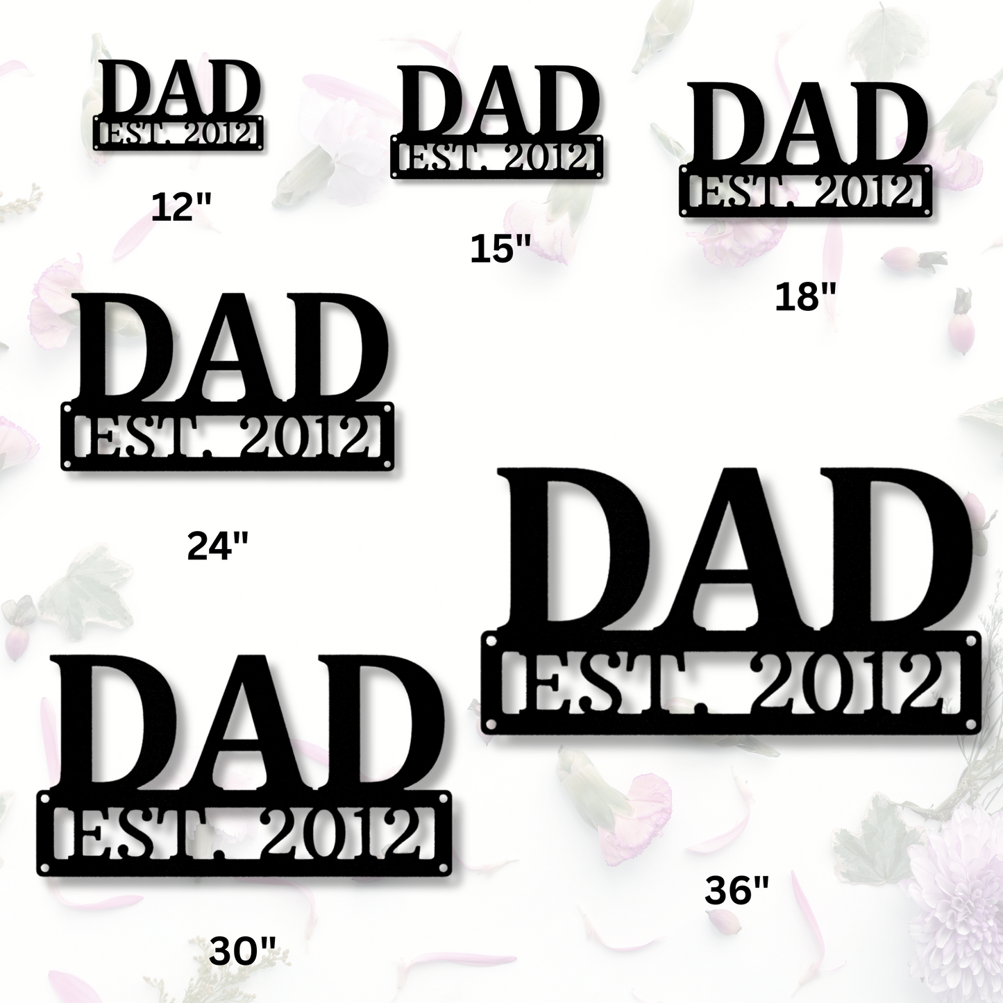 Dad Name Metal Sign, Father's Day Gift, Established Sign, Personalized Dad Art, Christmas Gifts, Metal Wall Art for Dad, Living Room Sign