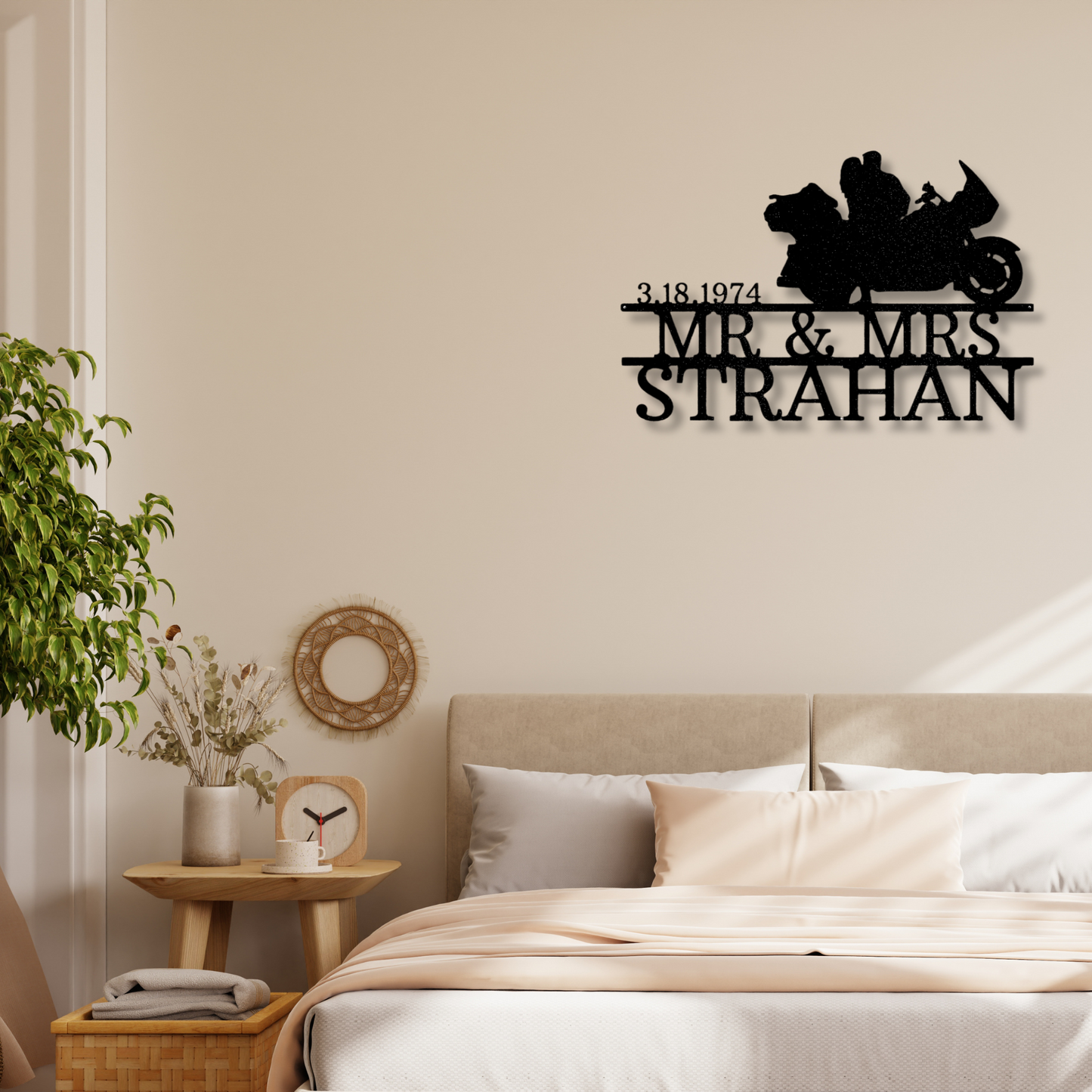 Personalized Mr & Mrs Motorcycle Metal Sign, Custom Motorbike Metal Sign, Personalized Biker Sign, Couples Gift, Anniversary or Wedding Gift