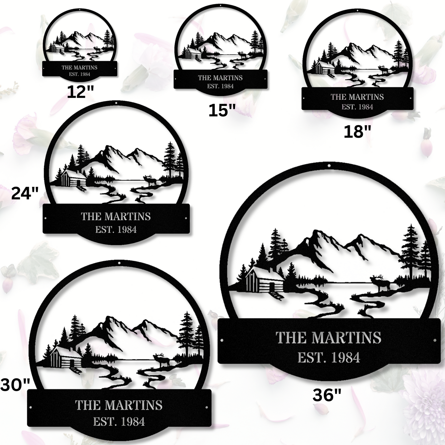 Custom Cabin Metal Art Sign, Farmhouse Gift, Mountain House Sign, Family Name Sign, Lake House Sign, Address Sign, Indoor Outdoor Hanging