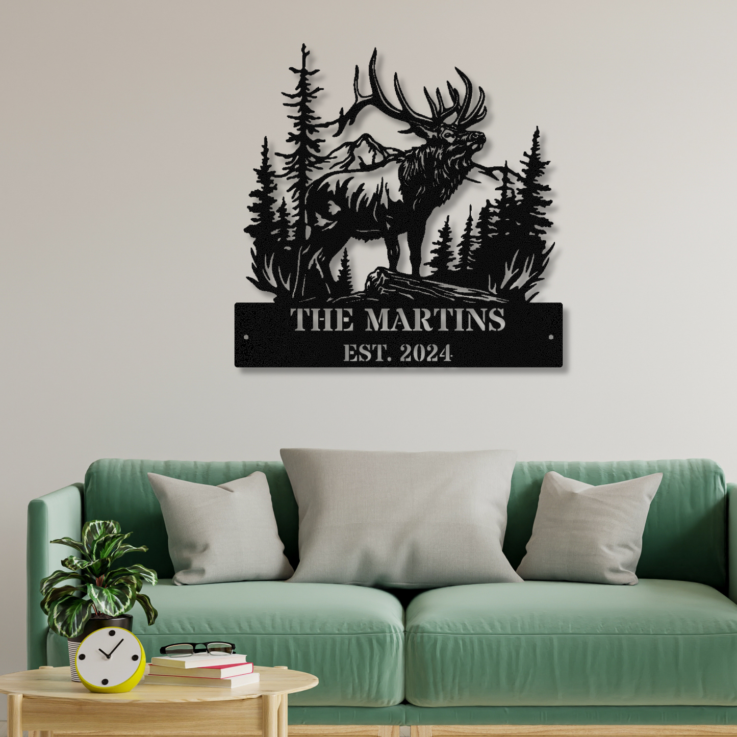 Custom Elk Metal Sign, Elk Wall Art, Wildlife Decor, Elk Address Sign, Rustic Elk Wall Decor, Last Name Wall Sign, Elk Lodge Decor, Outdoor Cabin Metal Sign