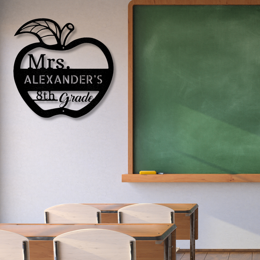 Personalized Teacher Appreciation Metal Steel Sign, Custom Name Gift For Junior School Teacher, Student To Teacher Gift, Meaningful Gift, Housewarming Wall Decor.