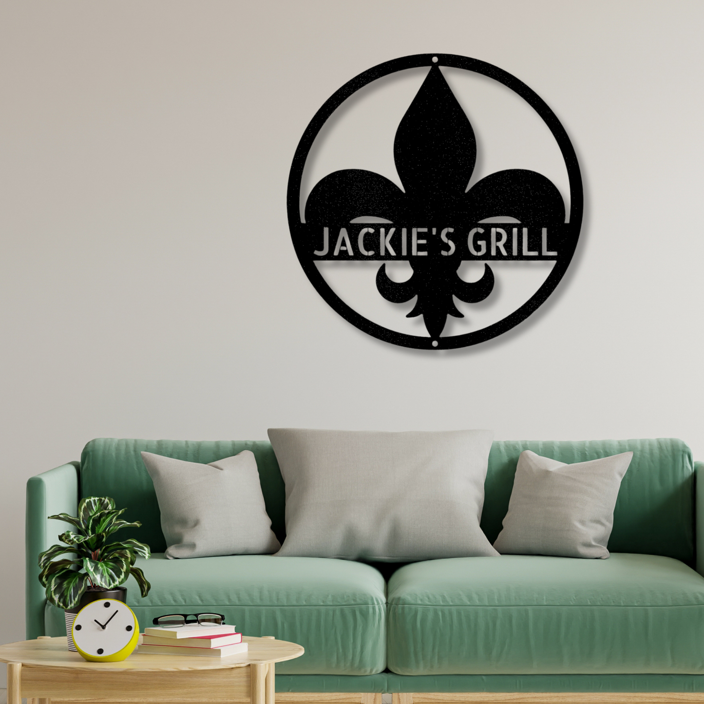 Custom Fleur De Lis  Metal Sign, Personalized Name Front Door Art Sign, Housewarming Monogram, Welcome Wall Art Decor, Front  Door  Hangings.