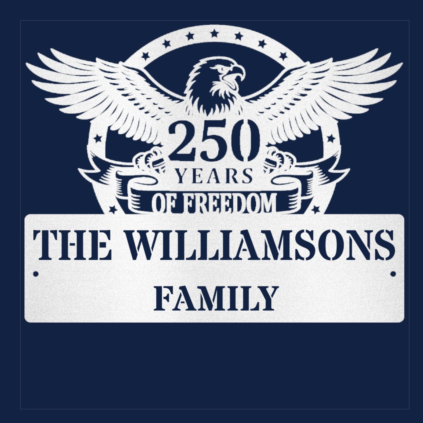 250 Years of Freedom Metal Sign, Custom Patriotic Wall Art, USA Independence Decor, Vintage American History Sign, Americana Metal Wall Decor