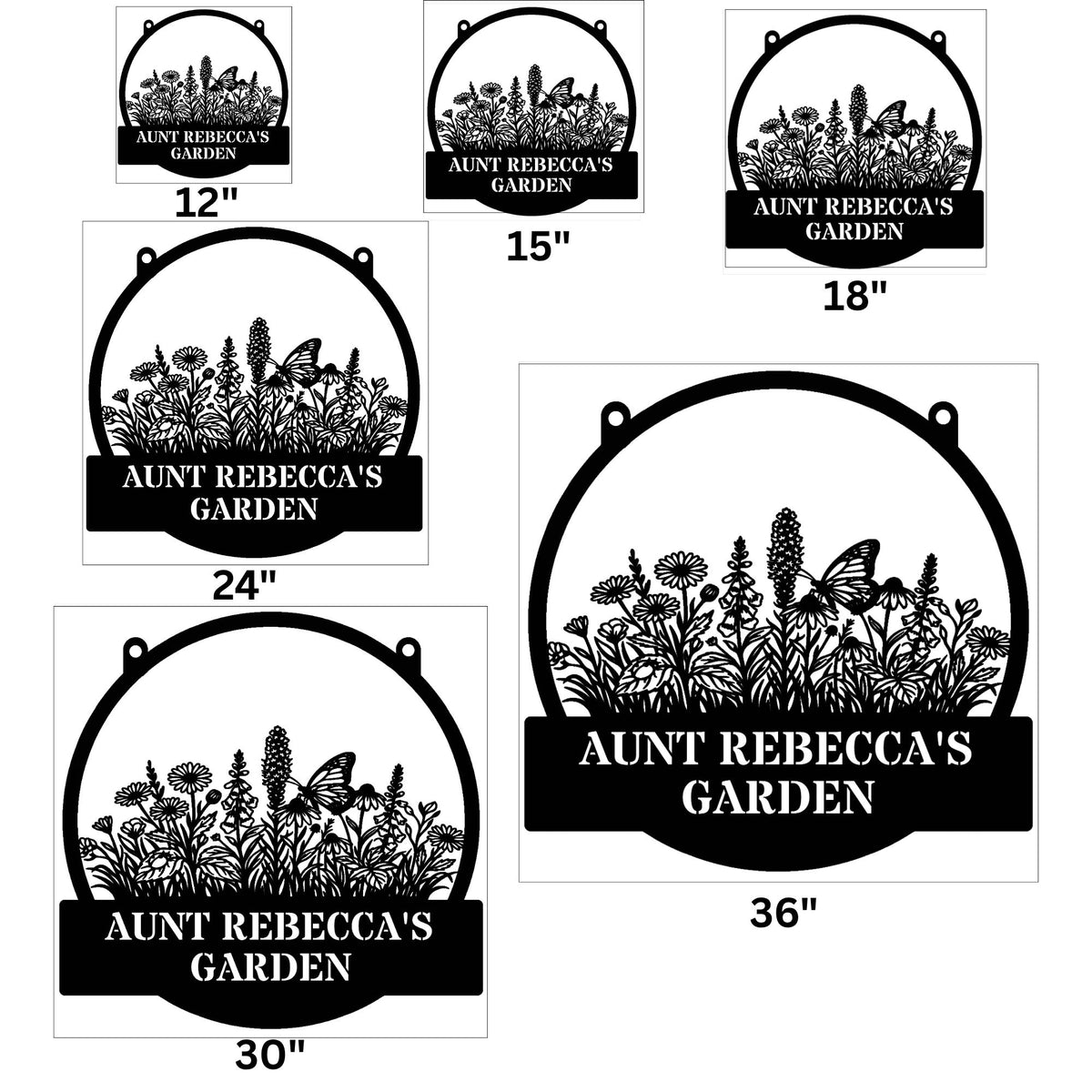 Custom Butterfly Floral Metal Sign, Personalized Garden Decor, Wildflower Wall Art, Outdoor Yard Art, Nature Lover Gift, Steel Wall Hanging
