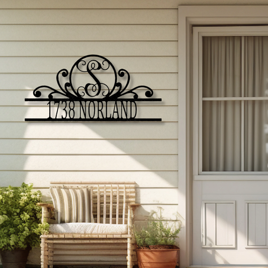 Scroll Family Name - Metal Steel Sign