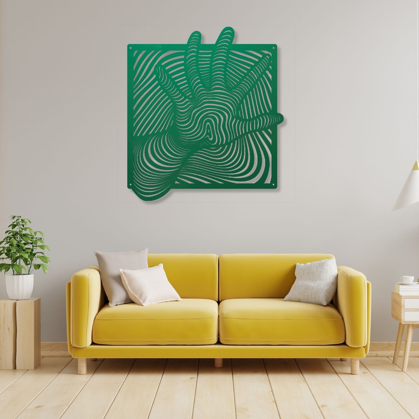 Hand illusion metal wall art, 3D optical illusion decor, modern metal wall hanging, unique home decor, contemporary wall sculpture