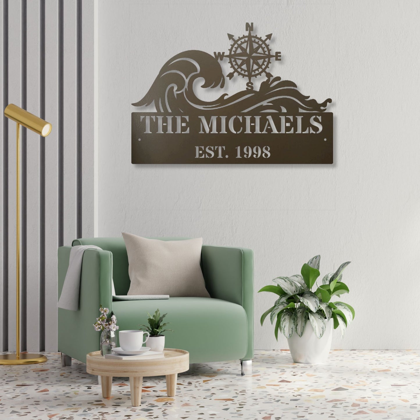 Personalized Nautical Compass Metal Sign, Custom Compass Wall Art, Nautical Decor, Maritime Home Decor, Metal Wall Sign Gift