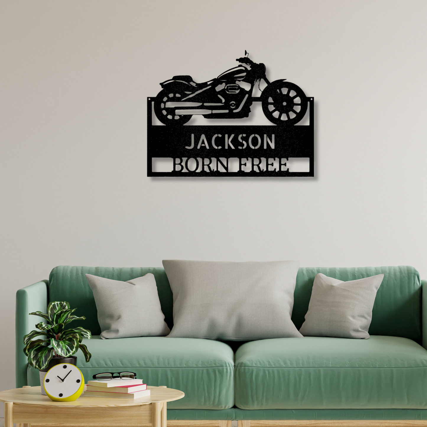 Custom Moto Shop Metal Sign, Personalized Name Motorcycle Monogram, Garage Wall Art Hanging, Birthday Gift For A Rider, Wall Art Decor.