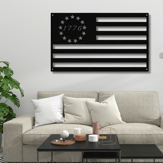American Flag Metal Sign, Patriotic Independence American Flag Wall Decor,