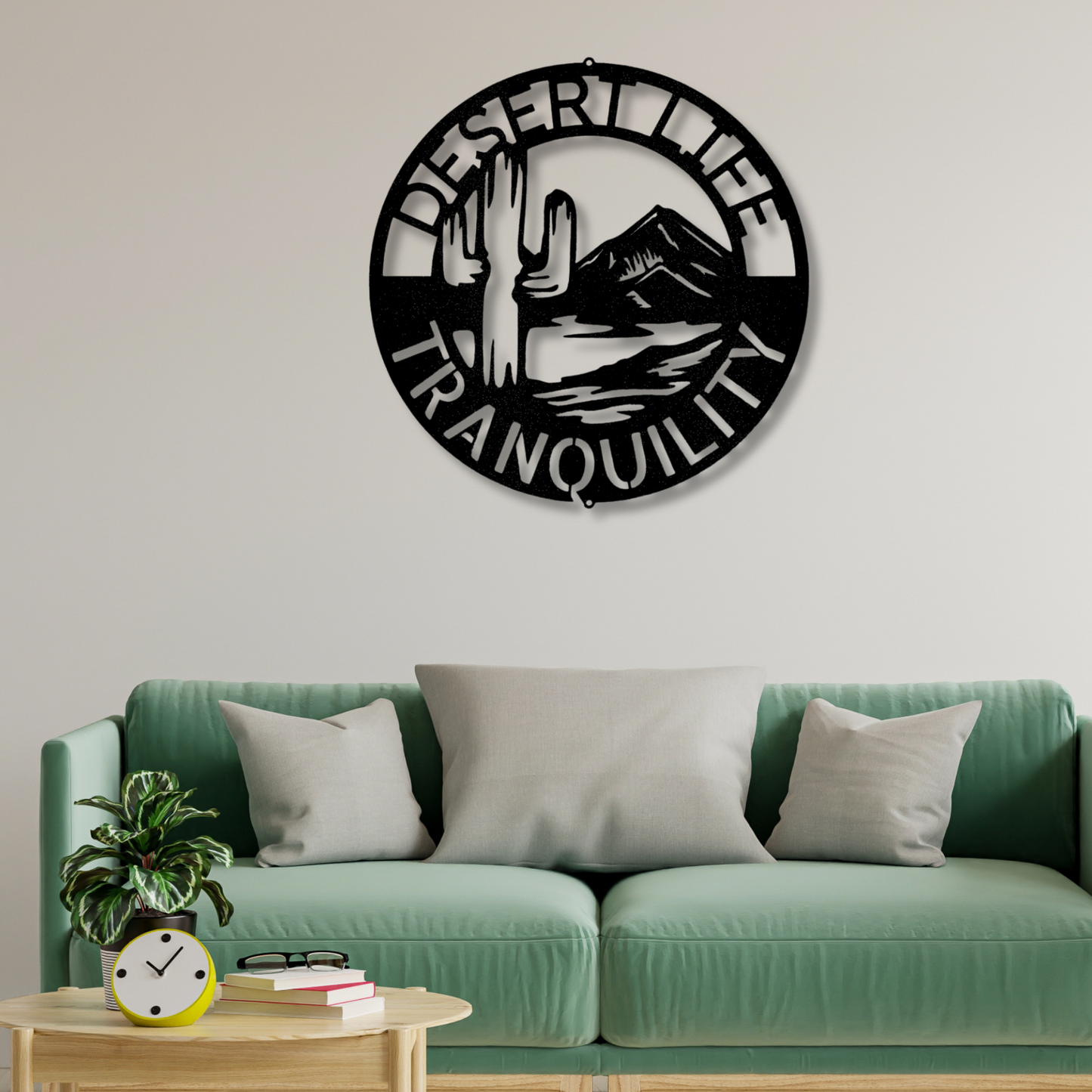 Custom Desert Life Metal Sign, Personalized Cactus Mountain Wall Art Decor, Birthday Gift For Dad, Home Wall Hanging, Welcome Address Sign.