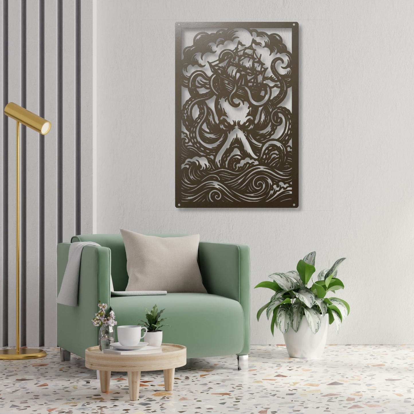 Kraken Wall Art, Octopus Print, Ocean Wall Decor, Nautical Art, Sea Creature Print, Marine Life Art, Coastal Home Decor