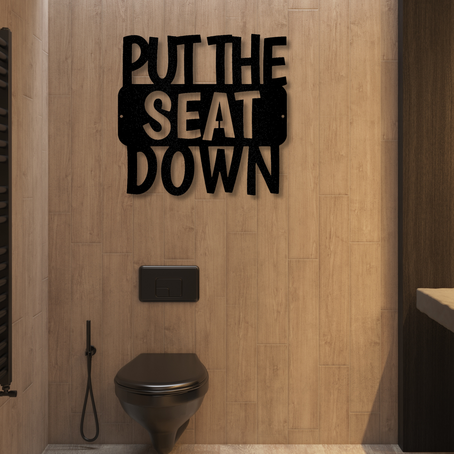 Put the Seat Down Quote Metal Steel Sign, Bathroom Sign Wall Art Signs, Bathroom Wall Art Quotes, Home Wall Signs, Bathroom Rules Art