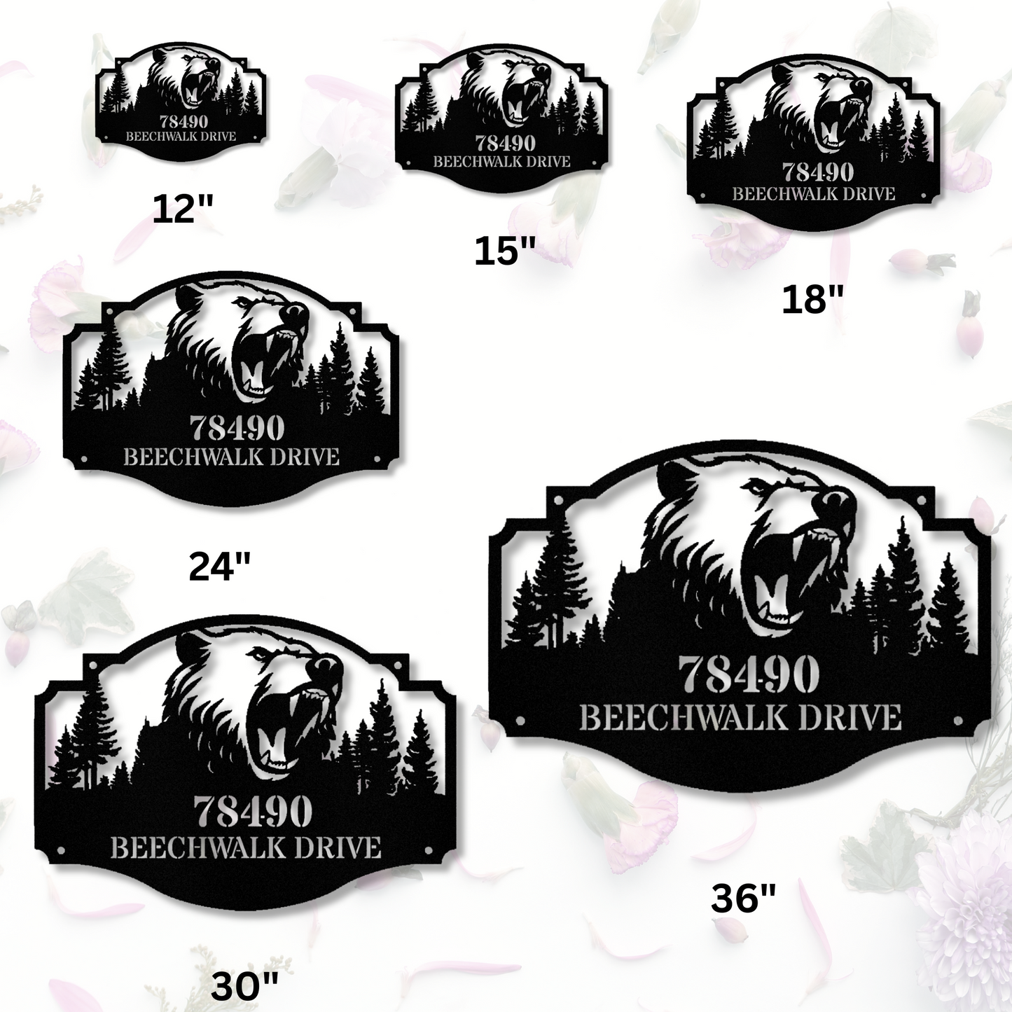 Custom Metal Bear Cabin Sign, Bears In Woods Address Sign, Custom Family Name Sign Bear Metal Sign, Bear Decor, Gift for Dad Yard Sign