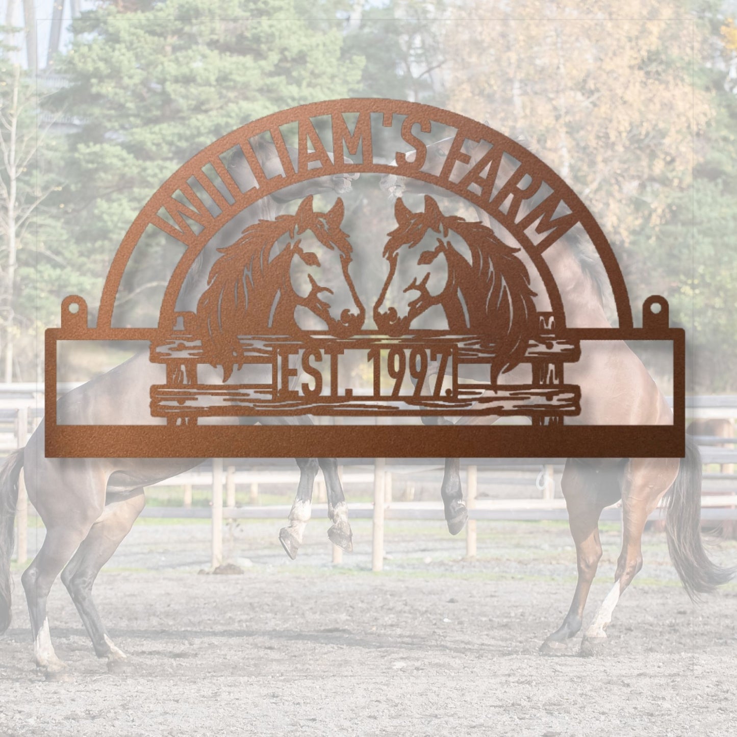 Custom Horse Farm Metal Sign, Personalized Farm Sign, Equestrian Decor, Ranch Sign, Barn Sign, Stable Decor, Horse Lover Gift