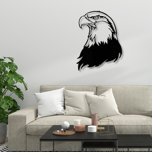 Bald Eagle Head Metal Sign, Housewarming Gift For Her, Birthday Gift For Patriotic Dad, Cabin Wall Hanging, Interior Wall Decor, Metal Wall Hanging, Son To Dad